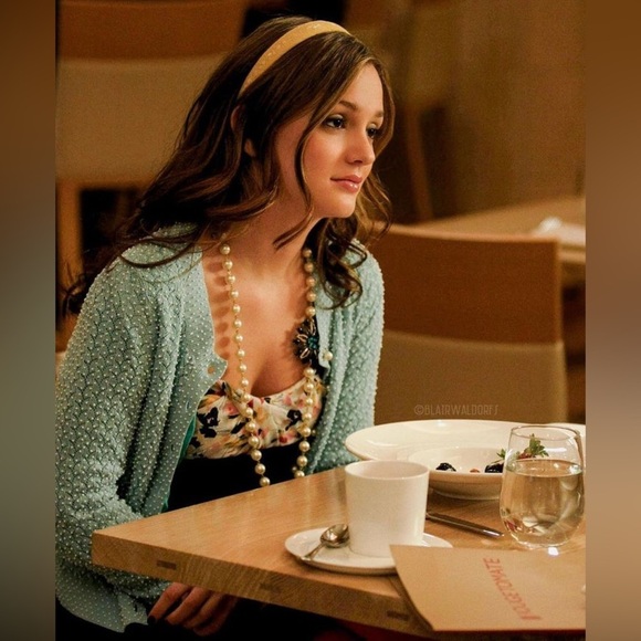Leifsdottir Beaded Cardigan Sweater size S— as seen on Gossip Girl Blair Waldorf - Picture 1 of 5